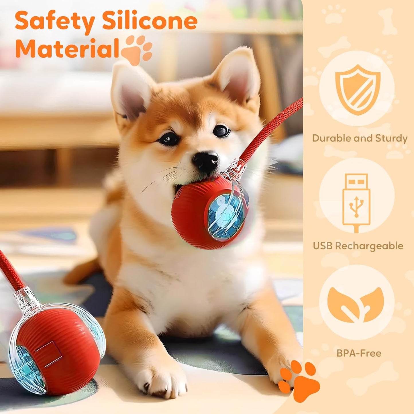 PawfectWorlds™ Smart Toy – Cat Rechargeable Ball