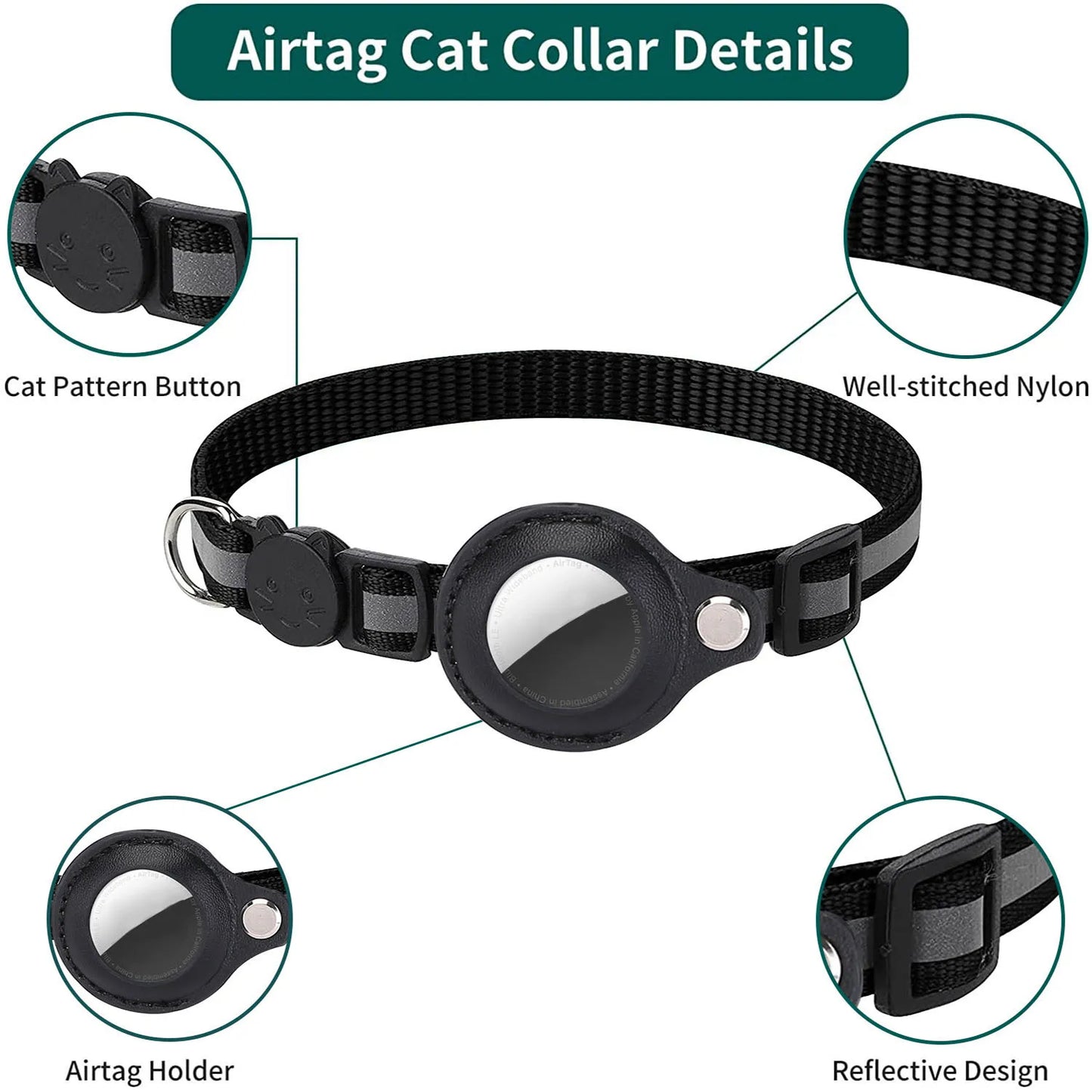 PawfectWorlds™ Collar Track– Pet AirTag Collar