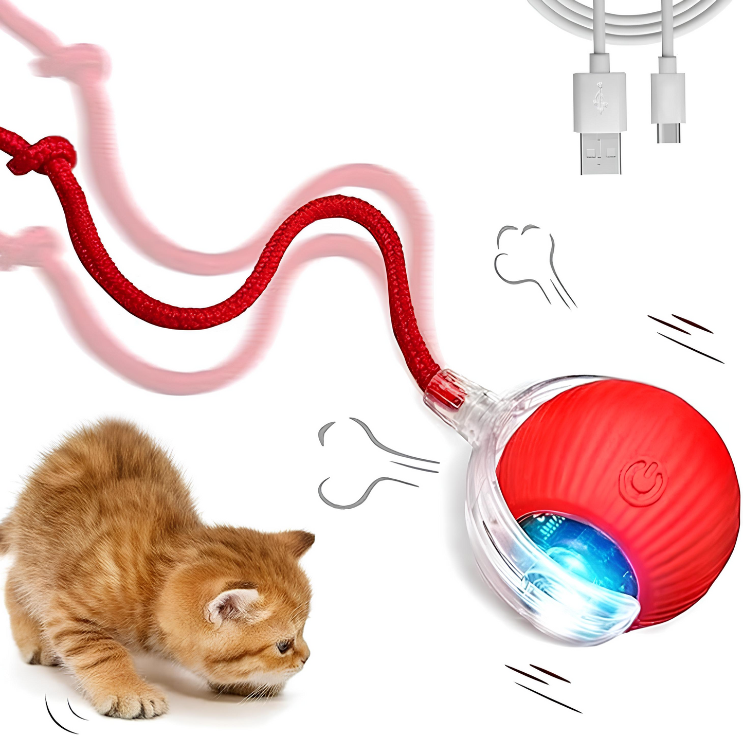 PawfectWorlds™ Smart Toy – Cat Rechargeable Ball