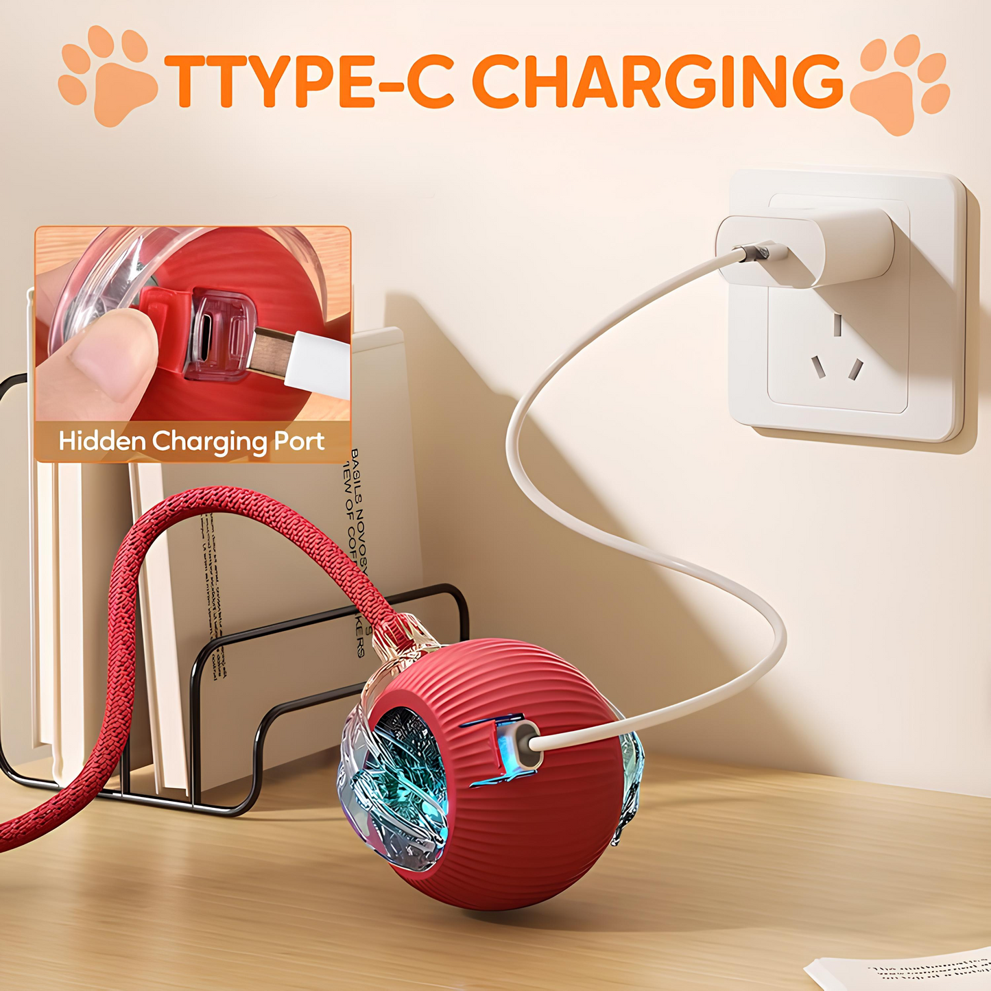PawfectWorlds™ Smart Toy – Cat Rechargeable Ball